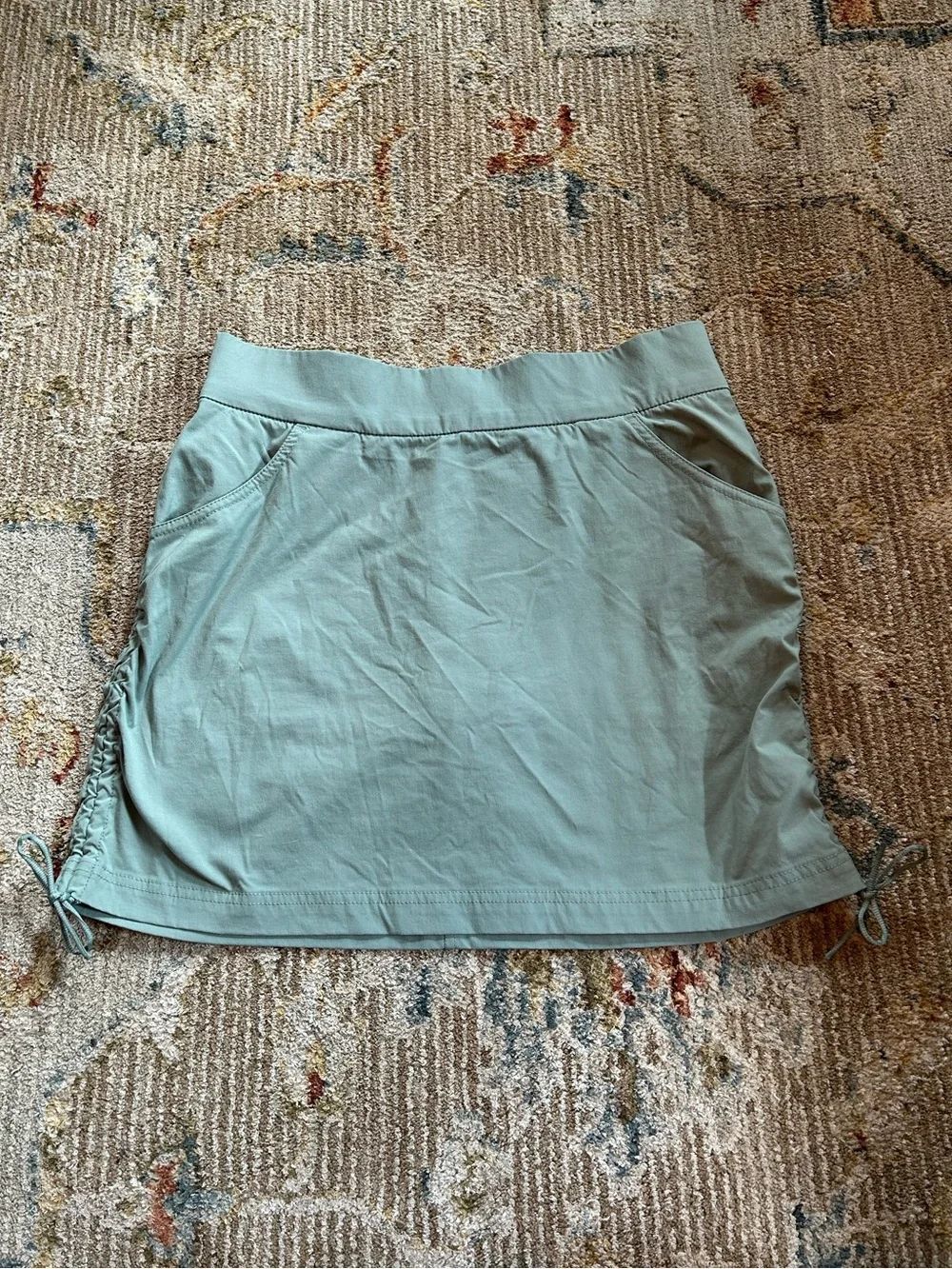Columbia Light Sage Green Drawstring Mini Skirt